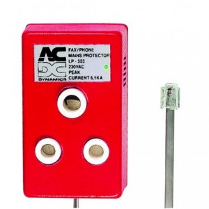 Dedicated Mains Plug Lightning Protected Red