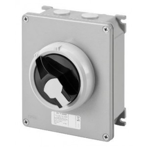 3P 16A Metal Box Black Handle Surface Isolator