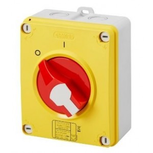2P 40A RED/YEL Hand Incl.isolator IP69