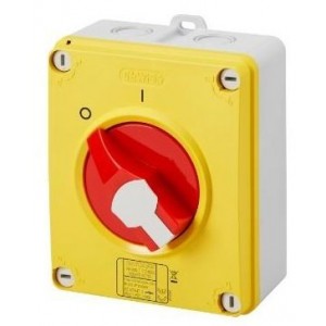 3P 100A RED/YEL Hand Incl.isolator IP69