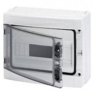 SURFACE DB 1x12M SMOKED DOOR IP65 + TERM BLOCK
