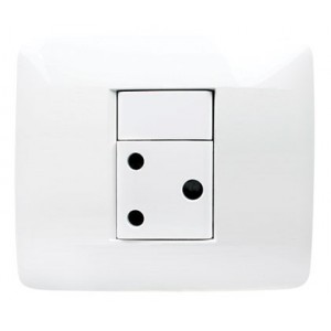 Complete 4X4 Single Big Switch Socket Outlet 2P+E 16A White