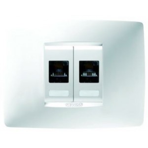 2x RJ45 CAT 5E SOCKET KIT CHORUS ONE WHITE