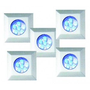 230V BLUE 5Pc LED ALUM. LIGHT KIT C/W TRANSFORMER
