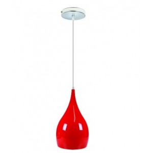 60W E27 RED ALUMINIUM PENDANT LIGHT FITTING 250mm DIA