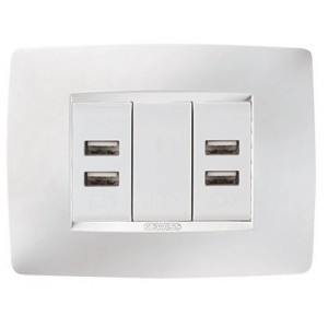 Chorus One Kit 2X 2.1A USB 2X4 White