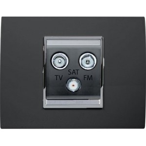 Tv+fm+sat Sockets Chorus Lux Kit Toner Black
