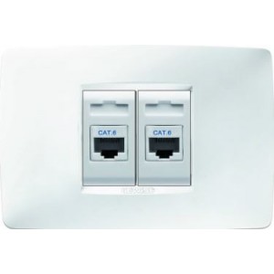 2x RJ45 CAT 6 UTP SOCKET KIT CHORUS ONE WHITE