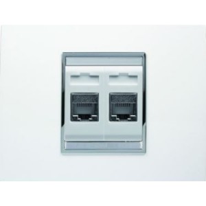 2x RJ11 SOCKET KIT CHORUS LUX WHITE