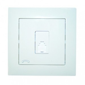 RJ11 4 Pin Telephone Socket White For 3X3 Box