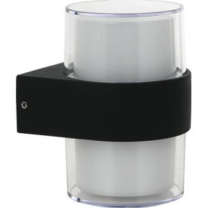 230VAC 2 X 5W LED Rnd DC ALU/PC Cool White Wall Lights IP54