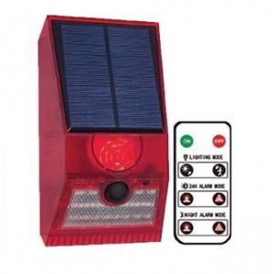 Solar Alarm And LED Flasher With 129DB Siren And Lamp