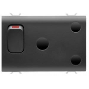 Switched Socket Outlet 2P+E 16A 3 Gang Black