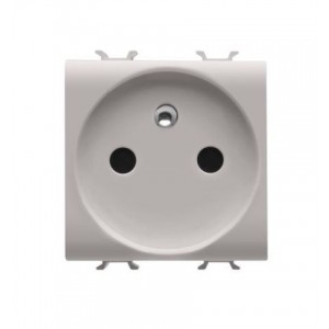 Chorus 2M 2P+E French 16A 250V Socket Satin Beige