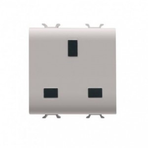 Chorus 2M 2P+E Britsh 13A 250V Socket Satin Beige
