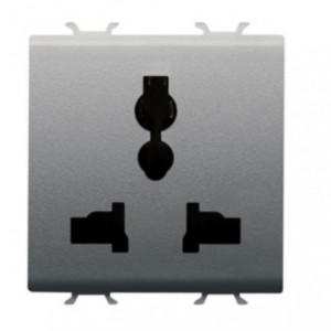 Chorus 2M MULTI-STD Socket Module 2P+E-250/125VAC Titanium