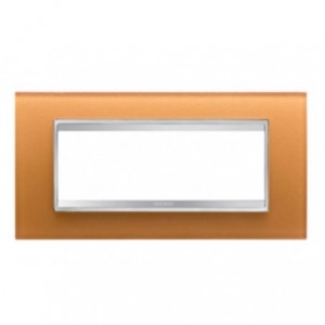 Chorus Lux 6-GANG Cover Plate Glass Ochre
