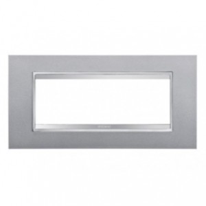 Chorus Lux 6-GANG Cover Plate Titanium Technopolymer