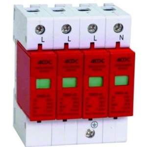 4-POLE (3L+N) 400V 40kA PLUG-IN DIN SURGE ARRESTOR