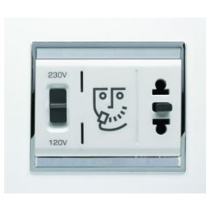 230VAC Shaving Socket Outlet Kit Chorus Lux White