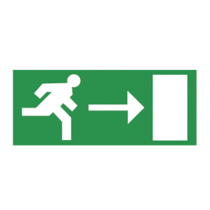 Labe "exit On Right" - For Outdoor Use