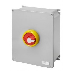 3P 125A Metal Box RED/YEL Kn. Surface Isolator