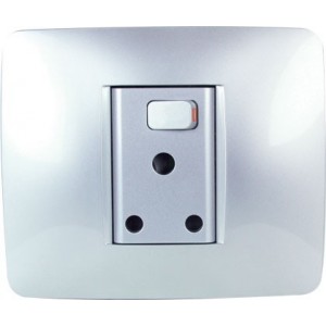 Complete 4X4 Single Switched Socket Outlet 2P+E 16A Titanium