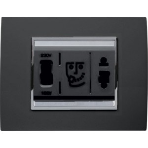 230VAC Shaving Socket Outlet Kit Chorus Geo Toner Black