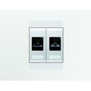 2x RJ45 CAT 5E SOCKET KIT CHORUS GEO WHITE