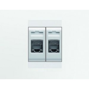 2x RJ11 SOCKET KIT CHORUS GEO WHITE