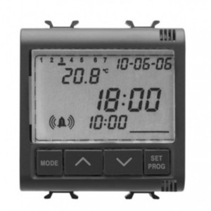 Chorus 2M 230VAC CLOCK/ALARM/THERMOMETER Black