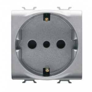 Chorus 2M 2P+E ITALIAN/GERMAN 16A 250V Socket Titanium