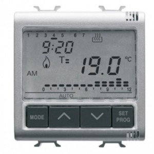 Chorus 2M 230VAC Timer Thermostat Titanium