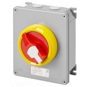 3P 32A Metal Box RED/YEL Kn. Surface Isolator