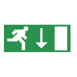 Label 'downward Exit' - For Outdoor Use