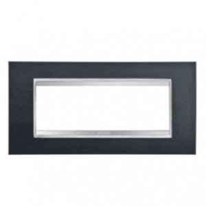 Chorus Lux 6-GANG Cover Plate Slate Technopolymer