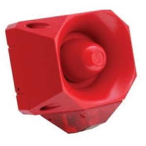110-230VAC SIREN/BEACON RED 110dB 42TONES IP66
