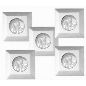 230V COOL WHITE 5Pc LED ALUM. LIGHT KIT C/W TRANSFORMER
