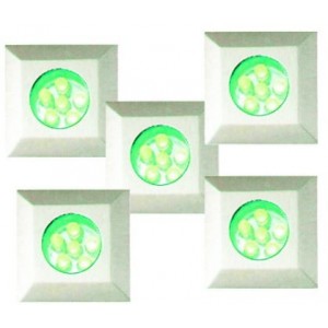 230V GREEN 5Pc LED ALUM. LIGHT KIT C/W TRANSFORMER