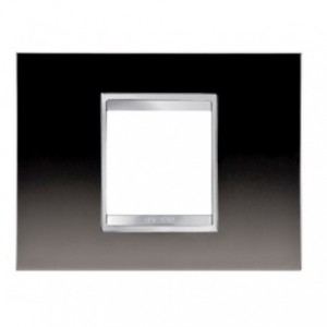 Chorus Lux 2-GANG Cover Plate Metal Gunbarrel Grey