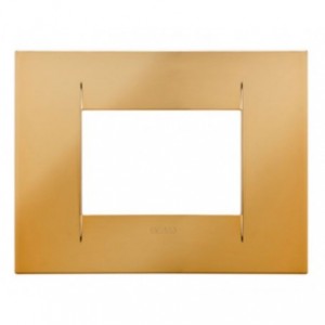 Geo Plate 3-GANG Gold