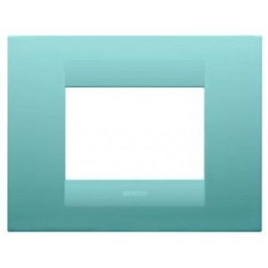 Geo Plate 3-GANG Caraibic Blue