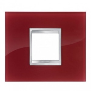 Chorus Flat Plate 2-GANG Burgundy Glass
