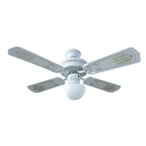 Ceiling Fan Wht 4 Blade Wall Cont+light