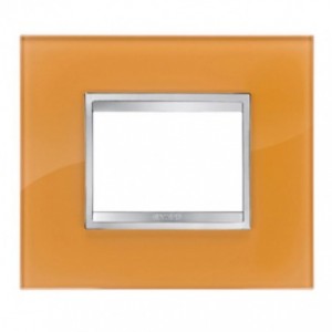 Chorus Flat Plate 3-GANG Fossil Amber Glass
