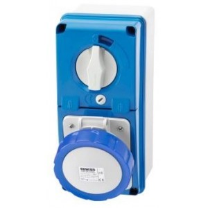 16A 2P+E 230V Ver.int.socket IP55 6H
