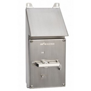 40 Amp 3P S/STEEL Enclosed Isolator Angled Top