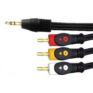 3.5MM Plug To 3 Rca Plug Fish 2.8X8.4MM 3.0M