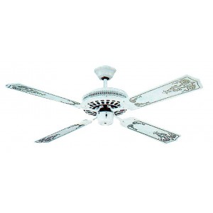 Ceiling Fan White 4 Blade C/W Wall Cont.