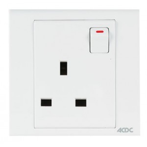British Switched Socket 13A White For 3X3 Box